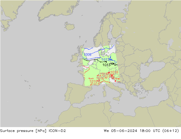 Bodendruck ICON-D2 Mi 05.06.2024 18 UTC