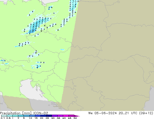 Precipitation ICON-D2 We 05.06.2024 21 UTC