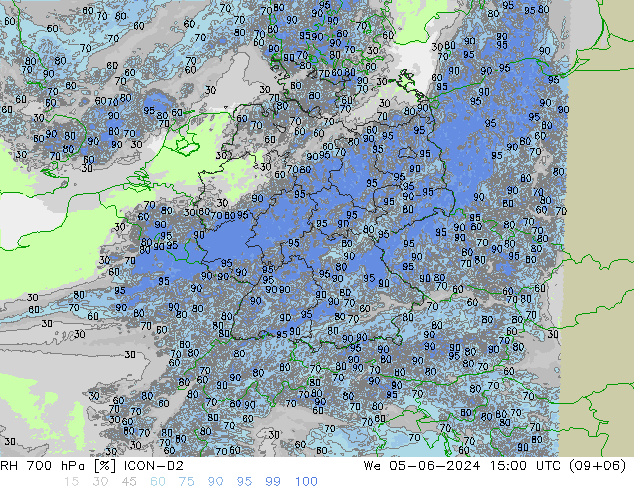 RH 700 hPa ICON-D2 We 05.06.2024 15 UTC