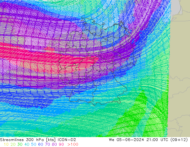  300 hPa ICON-D2  05.06.2024 21 UTC