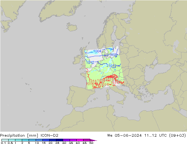 осадки ICON-D2 ср 05.06.2024 12 UTC