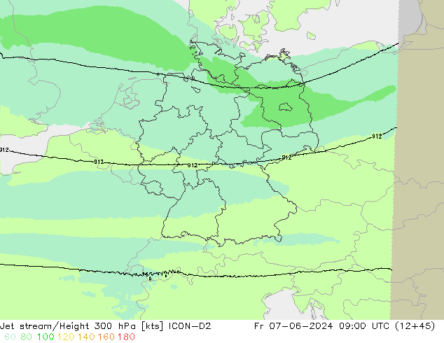 Straalstroom ICON-D2 vr 07.06.2024 09 UTC