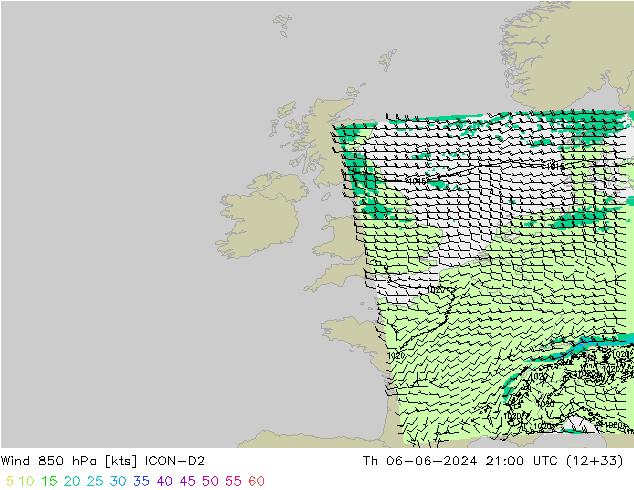 Wind 850 hPa ICON-D2 Th 06.06.2024 21 UTC