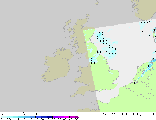 Precipitation ICON-D2 Fr 07.06.2024 12 UTC