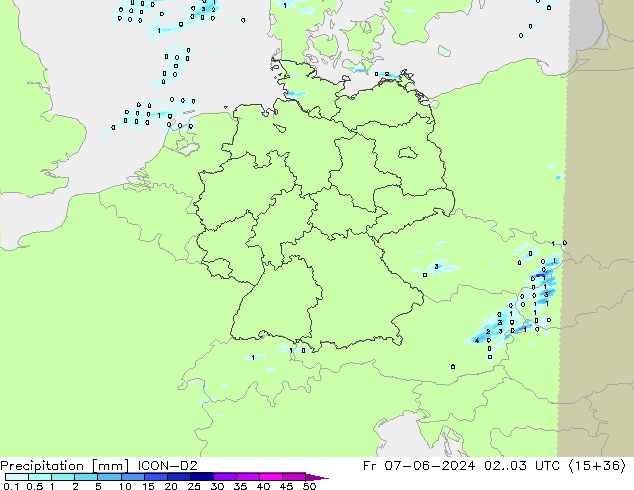 opad ICON-D2 pt. 07.06.2024 03 UTC