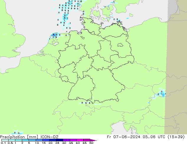 Niederschlag ICON-D2 Fr 07.06.2024 06 UTC