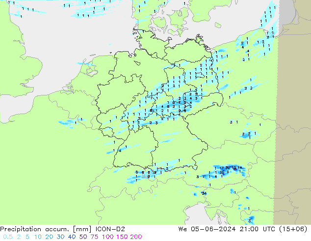 Precipitation accum. ICON-D2 ср 05.06.2024 21 UTC