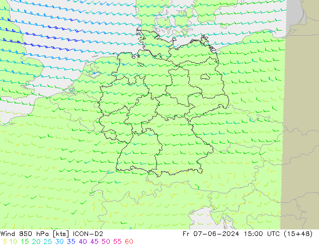  850 hPa ICON-D2  07.06.2024 15 UTC