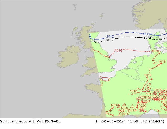 pression de l'air ICON-D2 jeu 06.06.2024 15 UTC