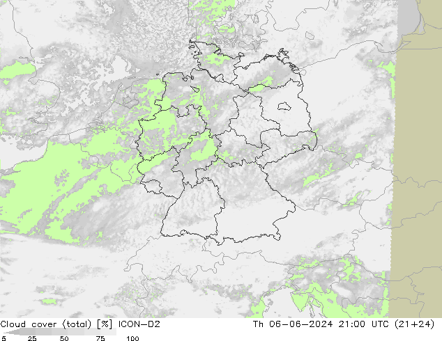 云 (总) ICON-D2 星期四 06.06.2024 21 UTC
