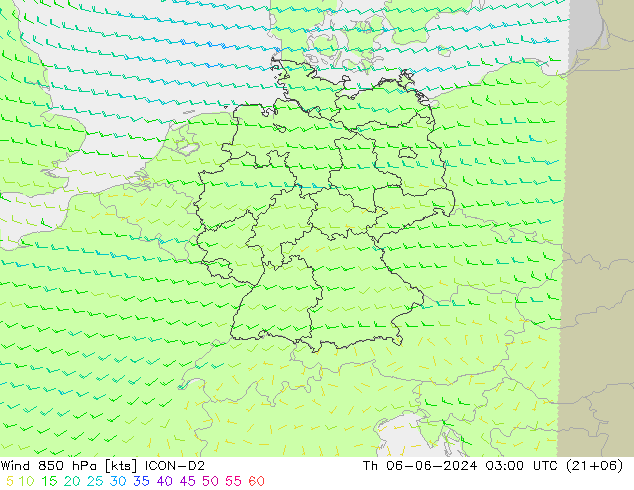  850 hPa ICON-D2  06.06.2024 03 UTC