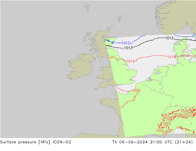 pression de l'air ICON-D2 jeu 06.06.2024 21 UTC