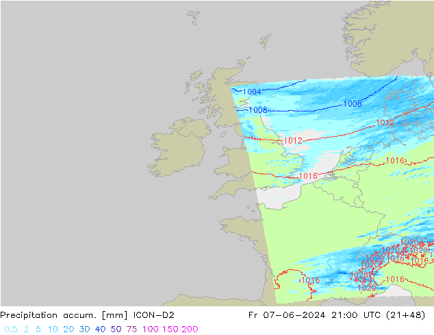 Precipitation accum. ICON-D2 pt. 07.06.2024 21 UTC