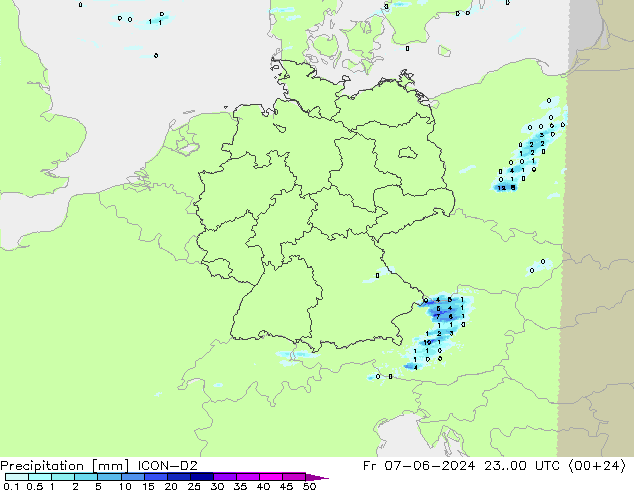 Niederschlag ICON-D2 Fr 07.06.2024 00 UTC