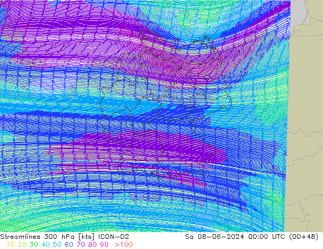  300 hPa ICON-D2  08.06.2024 00 UTC