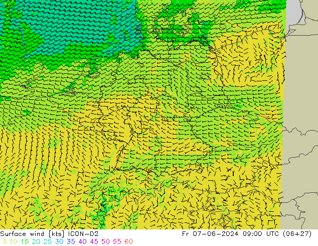  10 m ICON-D2  07.06.2024 09 UTC