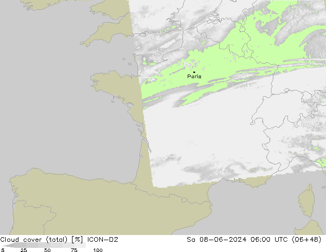 облака (сумма) ICON-D2 сб 08.06.2024 06 UTC