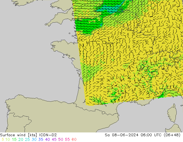  10 m ICON-D2  08.06.2024 06 UTC