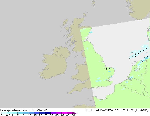 Precipitation ICON-D2 Th 06.06.2024 12 UTC