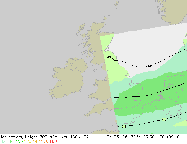 Corrente a getto ICON-D2 gio 06.06.2024 10 UTC