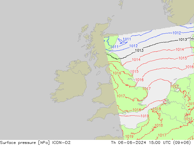 Yer basıncı ICON-D2 Per 06.06.2024 15 UTC