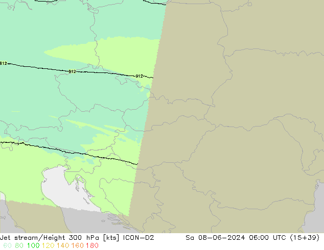 Straalstroom ICON-D2 za 08.06.2024 06 UTC