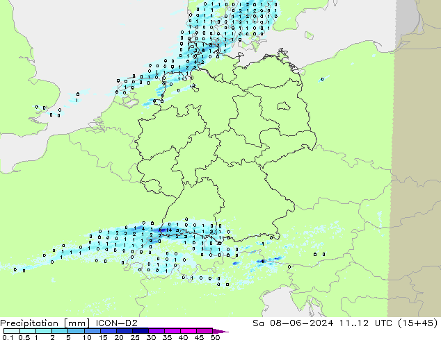 Yağış ICON-D2 Cts 08.06.2024 12 UTC