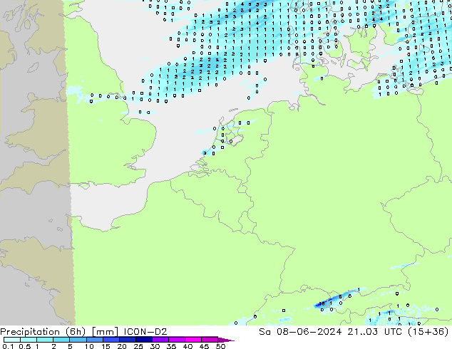 Nied. akkumuliert (6Std) ICON-D2 Sa 08.06.2024 03 UTC