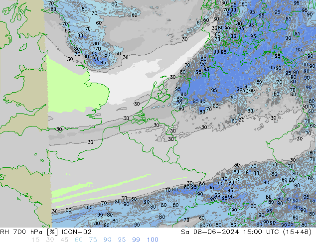 RH 700 hPa ICON-D2 Sa 08.06.2024 15 UTC