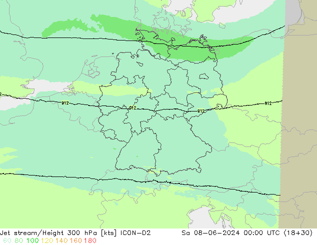 Jet Akımları ICON-D2 Cts 08.06.2024 00 UTC