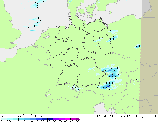 Niederschlag ICON-D2 Fr 07.06.2024 00 UTC