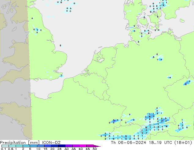 Yağış ICON-D2 Per 06.06.2024 19 UTC