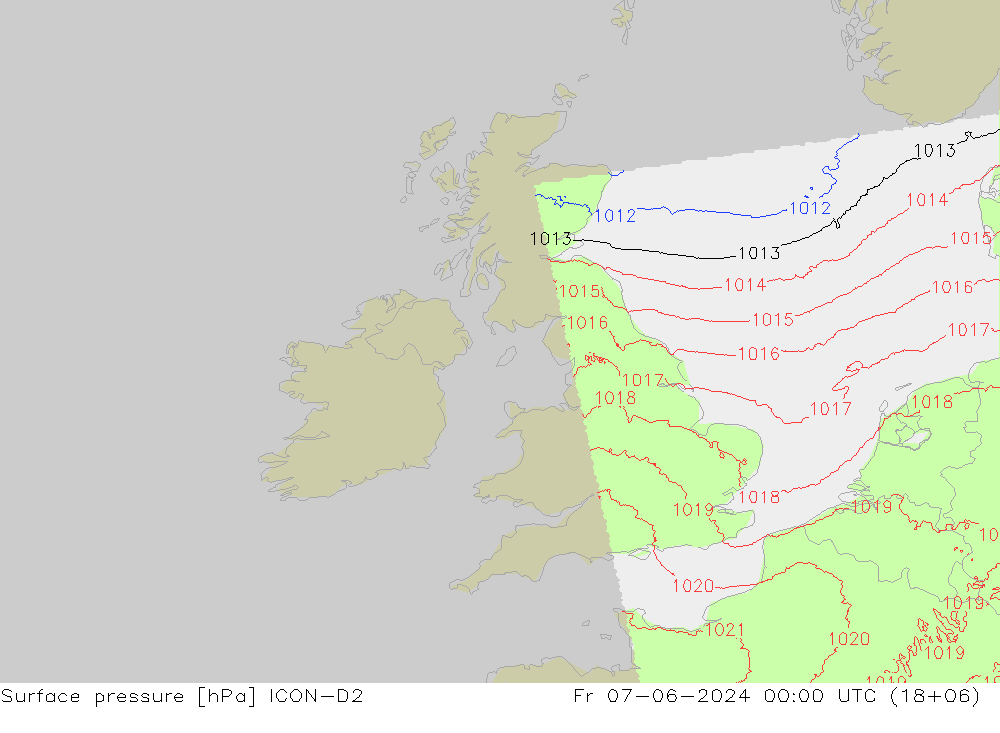 Atmosférický tlak ICON-D2 Pá 07.06.2024 00 UTC