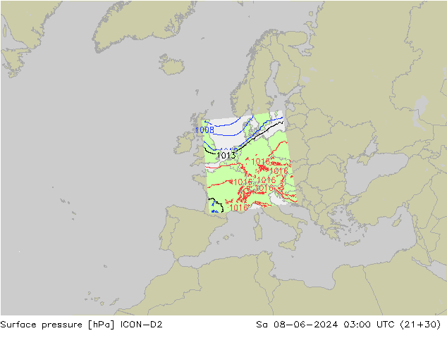 ciśnienie ICON-D2 so. 08.06.2024 03 UTC