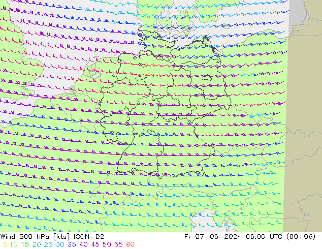  500 hPa ICON-D2  07.06.2024 06 UTC