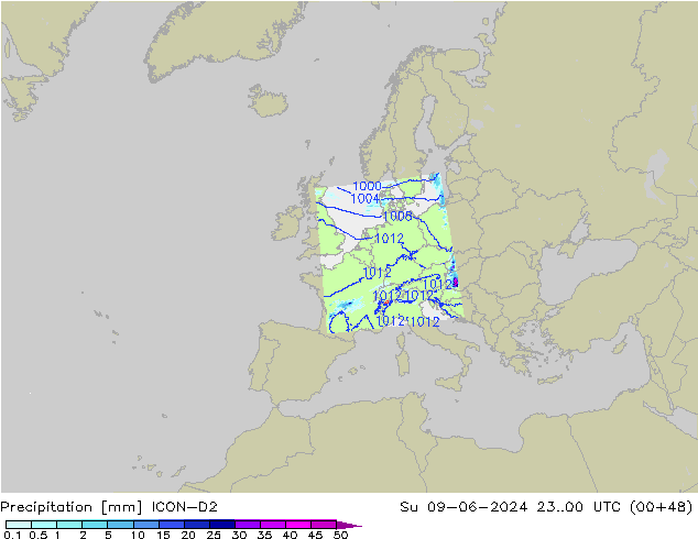 precipitação ICON-D2 Dom 09.06.2024 00 UTC