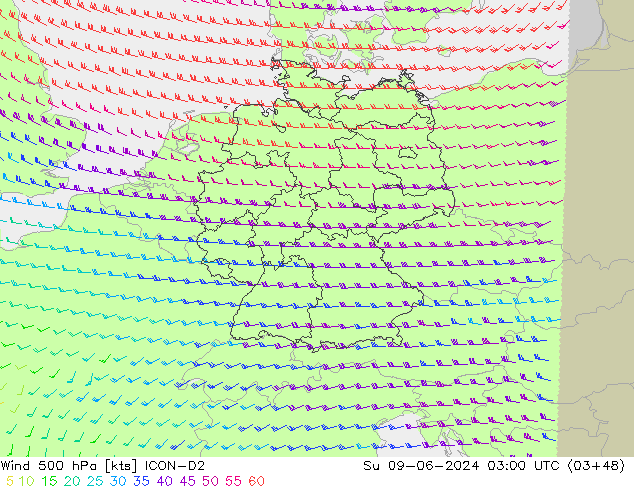  500 hPa ICON-D2  09.06.2024 03 UTC