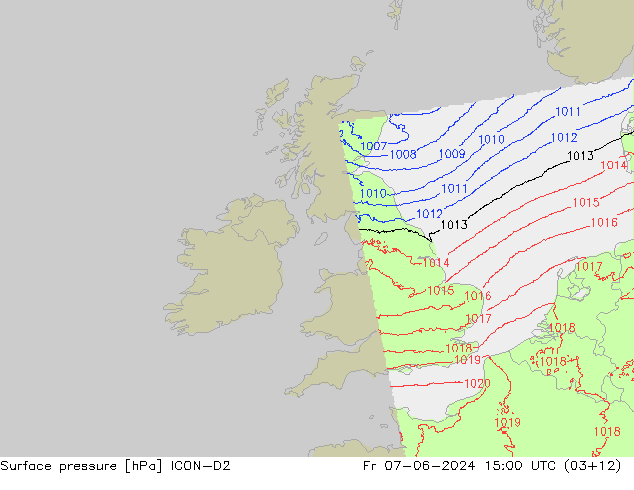 Yer basıncı ICON-D2 Cu 07.06.2024 15 UTC