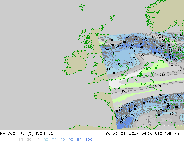 700 hPa Nispi Nem ICON-D2 Paz 09.06.2024 06 UTC