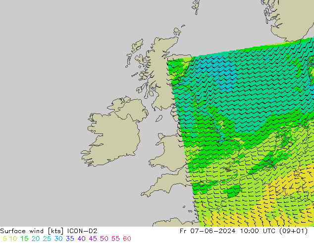 Wind 10 m ICON-D2 vr 07.06.2024 10 UTC