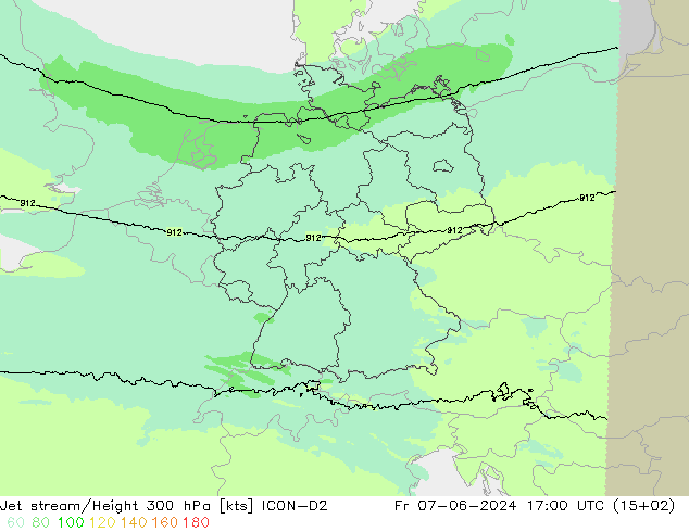 Courant-jet ICON-D2 ven 07.06.2024 17 UTC