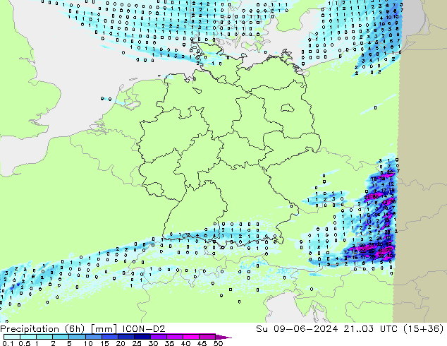 opad (6h) ICON-D2 nie. 09.06.2024 03 UTC