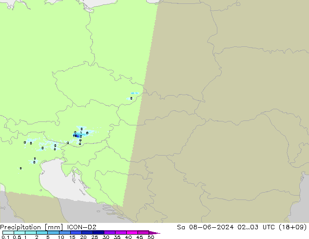 Neerslag ICON-D2 za 08.06.2024 03 UTC