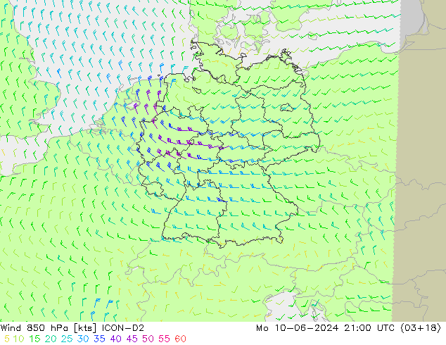  850 hPa ICON-D2  10.06.2024 21 UTC