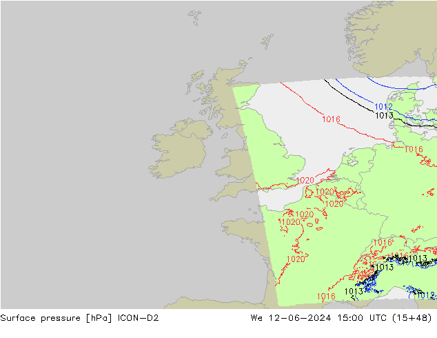 Yer basıncı ICON-D2 Çar 12.06.2024 15 UTC