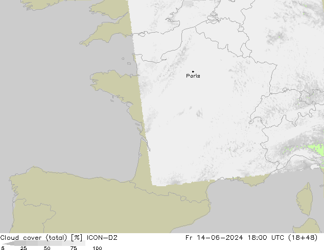 облака (сумма) ICON-D2 пт 14.06.2024 18 UTC