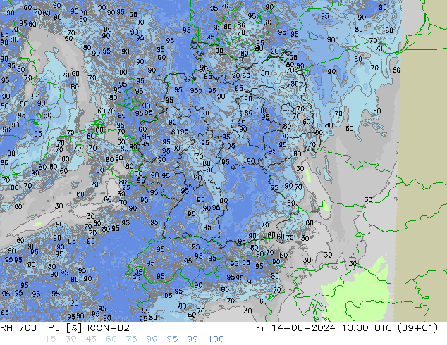 RH 700 hPa ICON-D2  14.06.2024 10 UTC