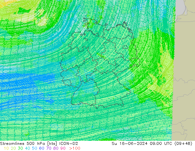  500 hPa ICON-D2  16.06.2024 09 UTC