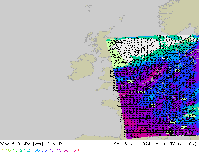 Wind 500 hPa ICON-D2 So 15.06.2024 18 UTC