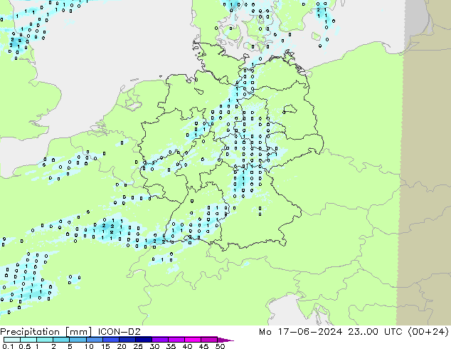 precipitação ICON-D2 Seg 17.06.2024 00 UTC